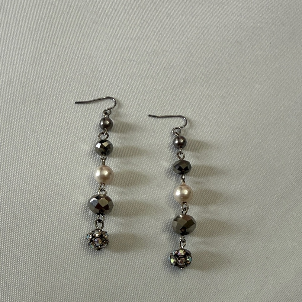 Elegant Silver and Pearl Drop Earrings